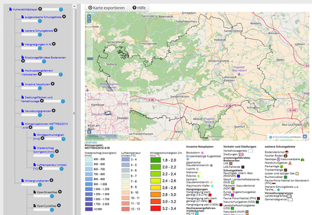 Übersicht interaktives Kartensystem Landkreis Mansfeld-Südharz