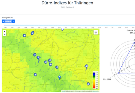 Interaktives Dashboard "Dürre-Indizes für Thüringen"