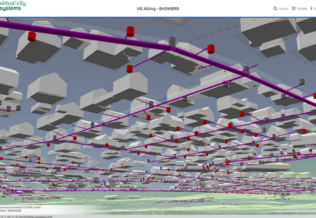 Darstellung des Kanalnetzes in der 3D-Stadtmodellplattform