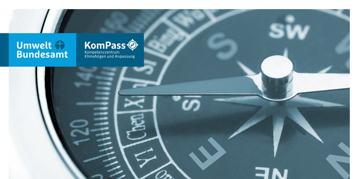 Das Einstiegsbild für den Newsletter zeigt das Logo des Kompetenzzentrum Klimafolgen und Anpassung und einen Kompass