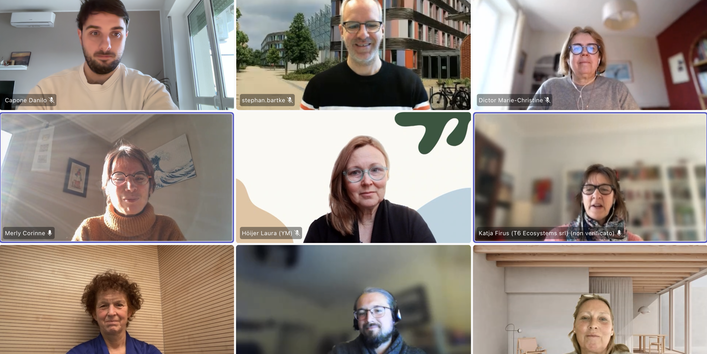 A group of people attending an online meeting.