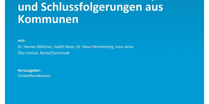 Cover des Berichts "Umsetzung des Natürlichen Klimaschutzes: Praxisbeispiele und Schlussfolgerungen aus Kommunen"
