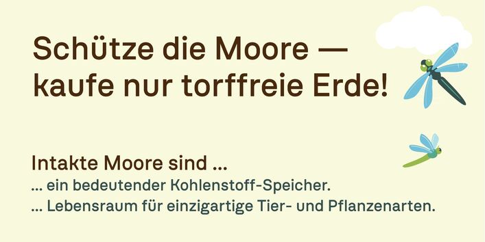 Plakat zu torffreier Blumenerde - verfügbar ab März 2026