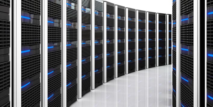 Das Bild zeigt Server in einem Rechenzentrum