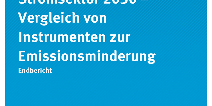 Cover der Publikation: Klimaschutz im Stromsektor 2030 – Vergleich von Instrumenten zur Emissionsminderung