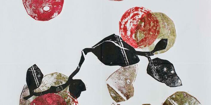 Grafik: Blumen mit roten Blüten