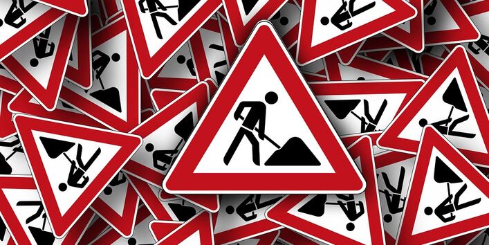 Achtung Baustelle Schilder