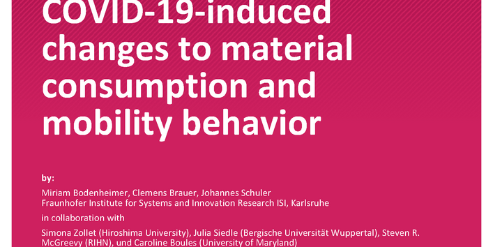 Cover of the Publication COVID induced behavior changes