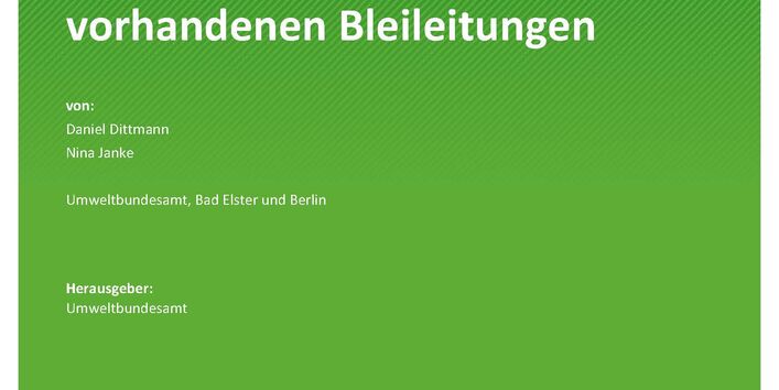 Cover des Berichts "Abschätzung der in Deutschland noch vorhandenen Bleileitungen"