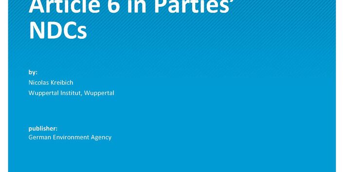 Cover of report "Analysis of the role of Article 6 in Parties’ NDCs"