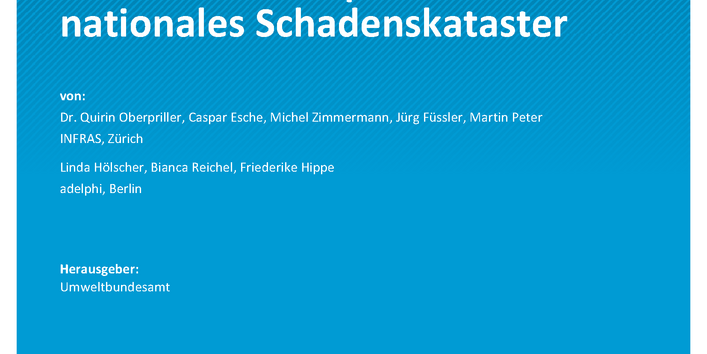 Cover des Berichts "Schäden des Klimawandels schätzen: Konzept für ein nationales Schadenskataster"