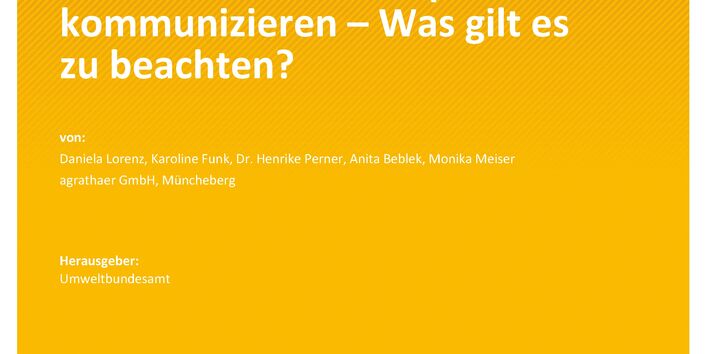 Cover des Berichts "Gesundheitsrelevante Risiken aus der Umwelt adäquat kommunizieren – Was gilt es zu beachten?"