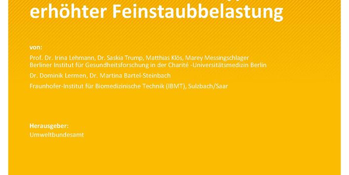 Cover des Berichts "Epigenetische Veränderungen unterschiedlicher Zelltypen bei erhöhter Feinstaubbelastung"