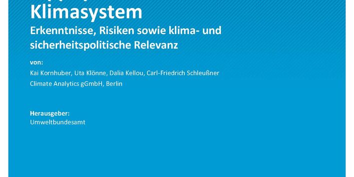 Cover des Berichts "Kipppunkte und kaskadische Kippdynamiken im Klimasystem"