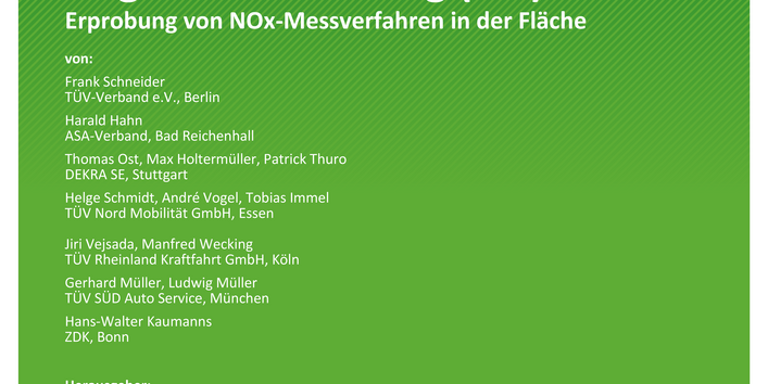 Cover des Berichts "Weiterentwicklung der Abgasuntersuchung (AU)"