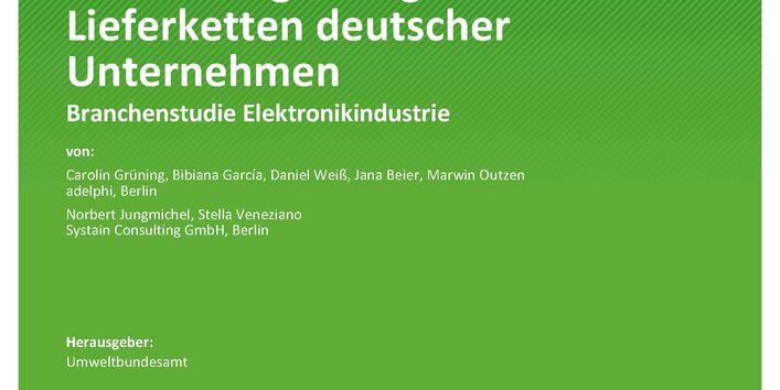 Cover des Berichts "Umweltrisiken und -auswirkungen in globalen Lieferketten deutscher Unternehmen"
