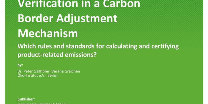 Cover des Berichts "Monitoring, Reporting and Verification in a Carbon Border Adjustment Mechanism"