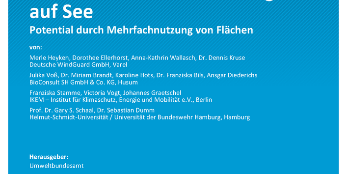 Cover des Berichts "Windenergie auf See – Potential durch Mehrfachnutzung von Flächen"