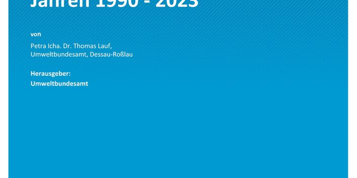 Cover des Berichts "Entwicklung der spezifischen Treibhausgas-Emissionen des deutschen Strommix in den Jahren 1990 - 2023"