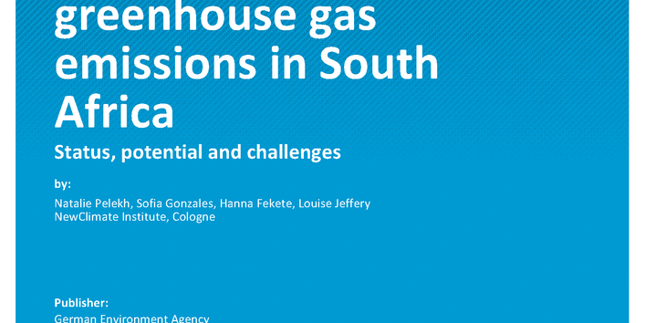 Cover of report "Mitigating agricultural greenhouse gas emissions in South Africa"