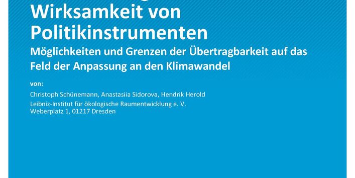 Cover des Berichts "Qualitative und quantitative Modellierungen der Wirksamkeit von Politikinstrumenten"