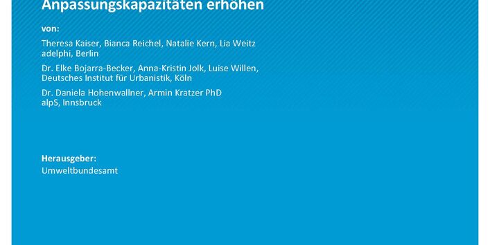 Cover des Berichts "Kommunen vernetzen - Peer-Learning zwischen Kommunen stärken und Anpassungskapazitäten erhöhen"