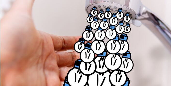 Ein Sparduschkopf entspricht 29 Energiesparlampen.