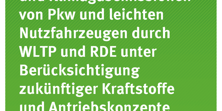 Cover der Publikation TEXTE 27-2019 Ermittlung der Schadstoff- und Klimagasemissionen von Pkw und leichten Nutzfahrzeugen durch WLTP und RDE unter Berücksichtigung zukünftiger Kraftstoffe und Antriebskonzepte
