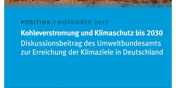 Cover des Positionspapiers Kohleverstromung und Klimaschutz bis 2030