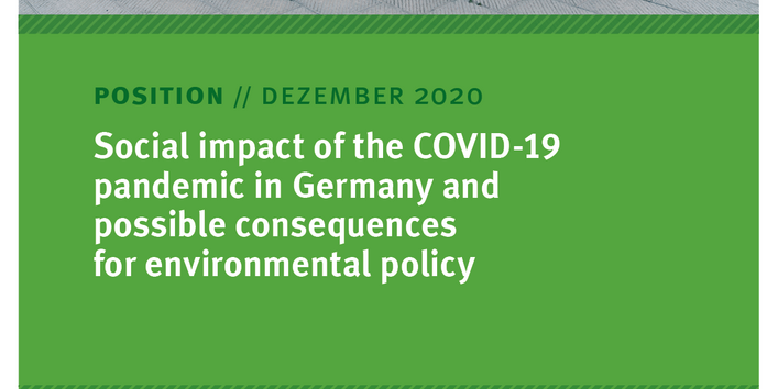Cover of position paper Social impact of the COVID-19 pandemic in Germany and possible consequences for environmental policy