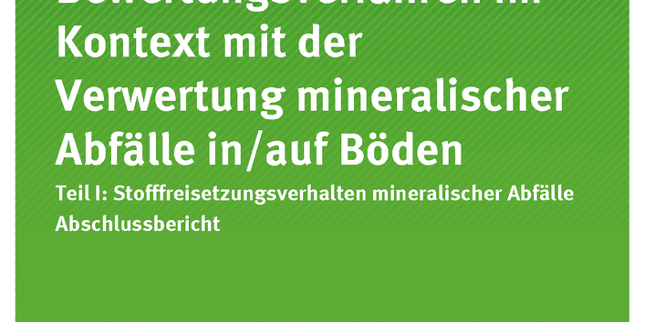 Cover der Publikation Texte 112/2017 Evaluierung der Bewertungsverfahren im Kontext mit der Verwertung mineralischer Abfälle in/auf Böden, Teil I: Stofffreisetzungsverhalten mineralischer Abfälle