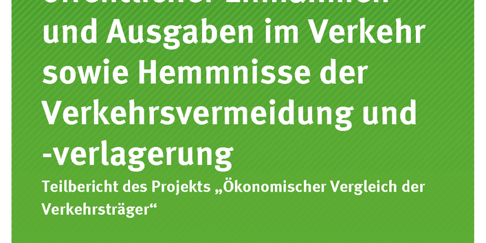 Cover der Publikation Texte 05/2018 Allokation und Zuordnung öffentlicher Einnahmen und Ausgaben im Verkehr sowie Hemmnisse der Verkehrsvermeidung und -verlagerung - Teilbericht des Projekts „Ökonomischer Vergleich der Verkehrsträger"