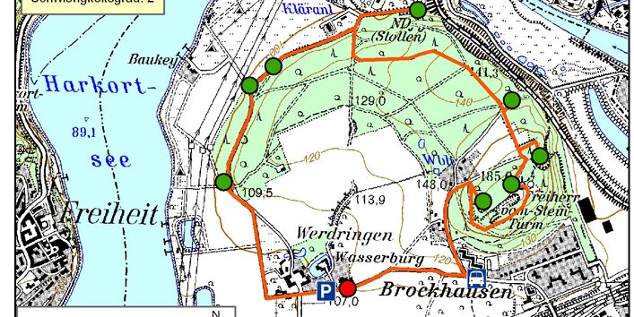 Kartedarstellung des Geopfades