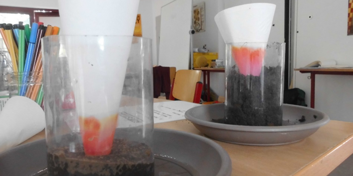 Im Boden kann sich Wasser - entgegen der Schwerkraft - nach oben bewegen!