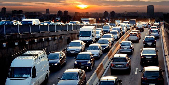 Stau auf der Autobahn