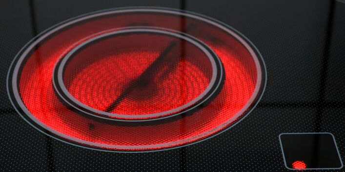 Glühende Herdplatte