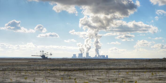 Surface mining with power plant