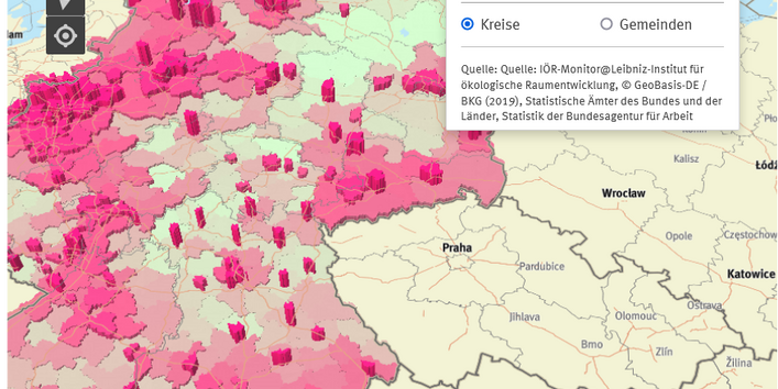 Karte gewichtelte Zersiedelung 2010
