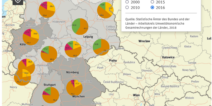 Karte Inländische Entnahme von Baumineralien Bundesländer