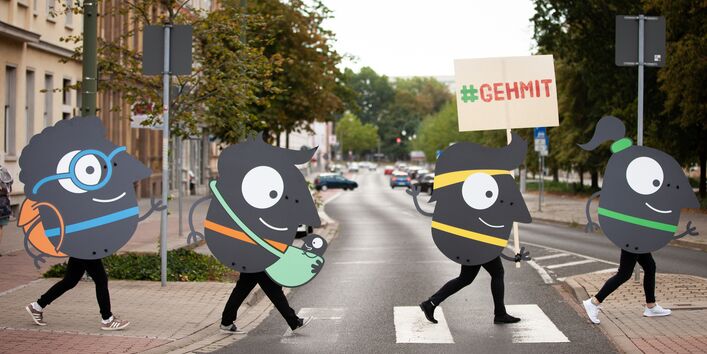 EMW-figures on zebra crossing