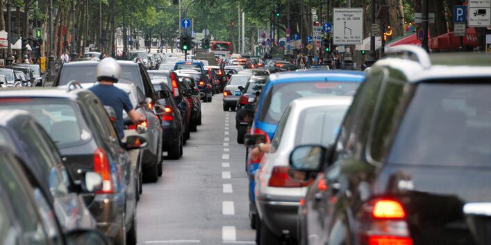 Stau in der Stadt.