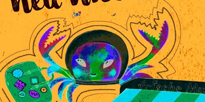 3 Krebse auf Postkarte