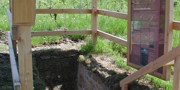 Die überdachte Bodenstation an der Station Handthal