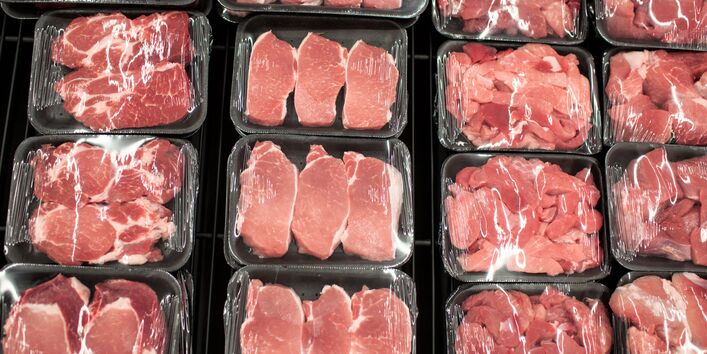 Fleisch in Verpackung