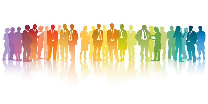 stylized people in different colors