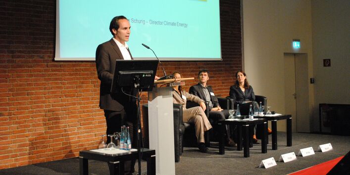 Stefan Schurig on a speaker's desk