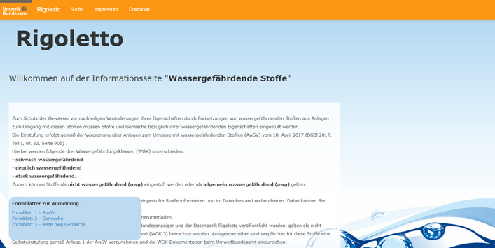 Die Startseite des Onlineangebots Rigoletto