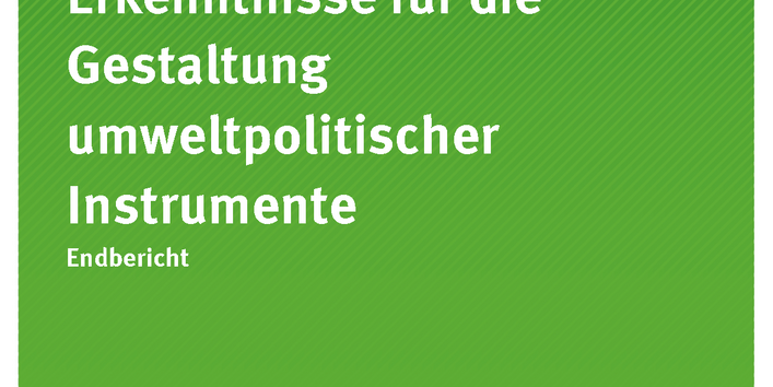 Cover der Publikation: Verhaltensökonomische Erkenntnisse für die Gestaltung umweltpolitischer Instrumente (weiße Schrift auf grünem Grund)