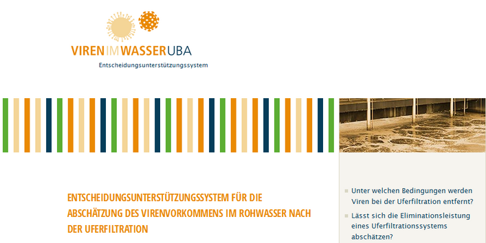 Startseite der Website www.viren-im-wasser.de