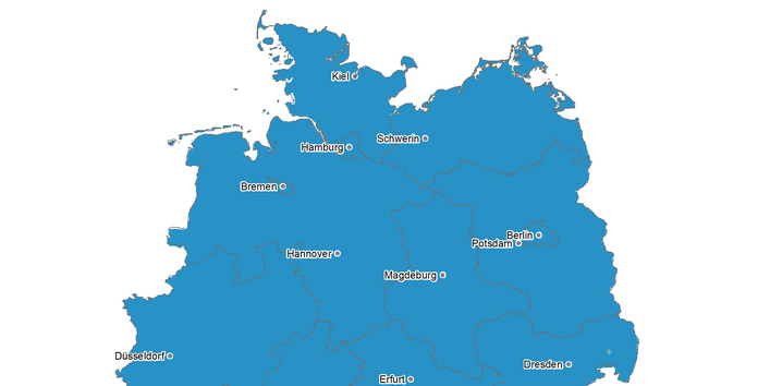 Die Karte zeigt die Anzahl der Tropennächte in Deutschland im Jahr 2023. In diesem Jahr gab es in einzelnen Regionen bis zu 7 Tropennächte.